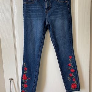 d Jeans skinny with embroidered leg